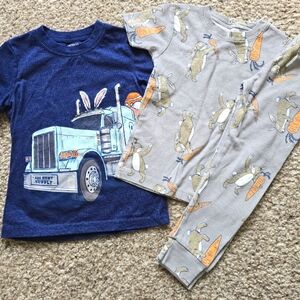 Boys 3T Easter Bundle TShirt and Jammies